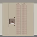 Middle Cream Style Wardrobe 3d model