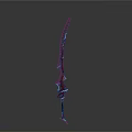 Modern Sci Fi Sword With Blue Blade And Red Accents In Sleek Design