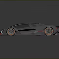 Futuristic Silver Sports Car With Aerodynamic Body And Orange Accent Wheels