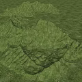 Natural Park Landscape With Green Hills Covered In Lush Grass
