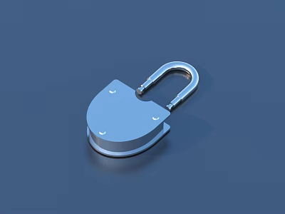 Shiny Silver Metal Padlock With Secure Hasp For Home Daily Use 3d model