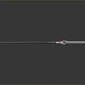 Silver Decorative Sword With Red Gemstone On Guard Intricate Hilt Design And Shiny Blade