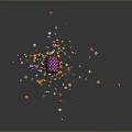 Creative Colorful Decorative Light With Scattered Small Colored Beads On Dark Background