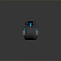 Futuristic Black Motorcycle With Blue Glowing Lines Sleek Design And Unique Wheels