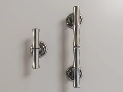 Two Sizes Modern Chrome Metal Handles with Sleek Cylindrical Design for Furniture Cabinets 3d model