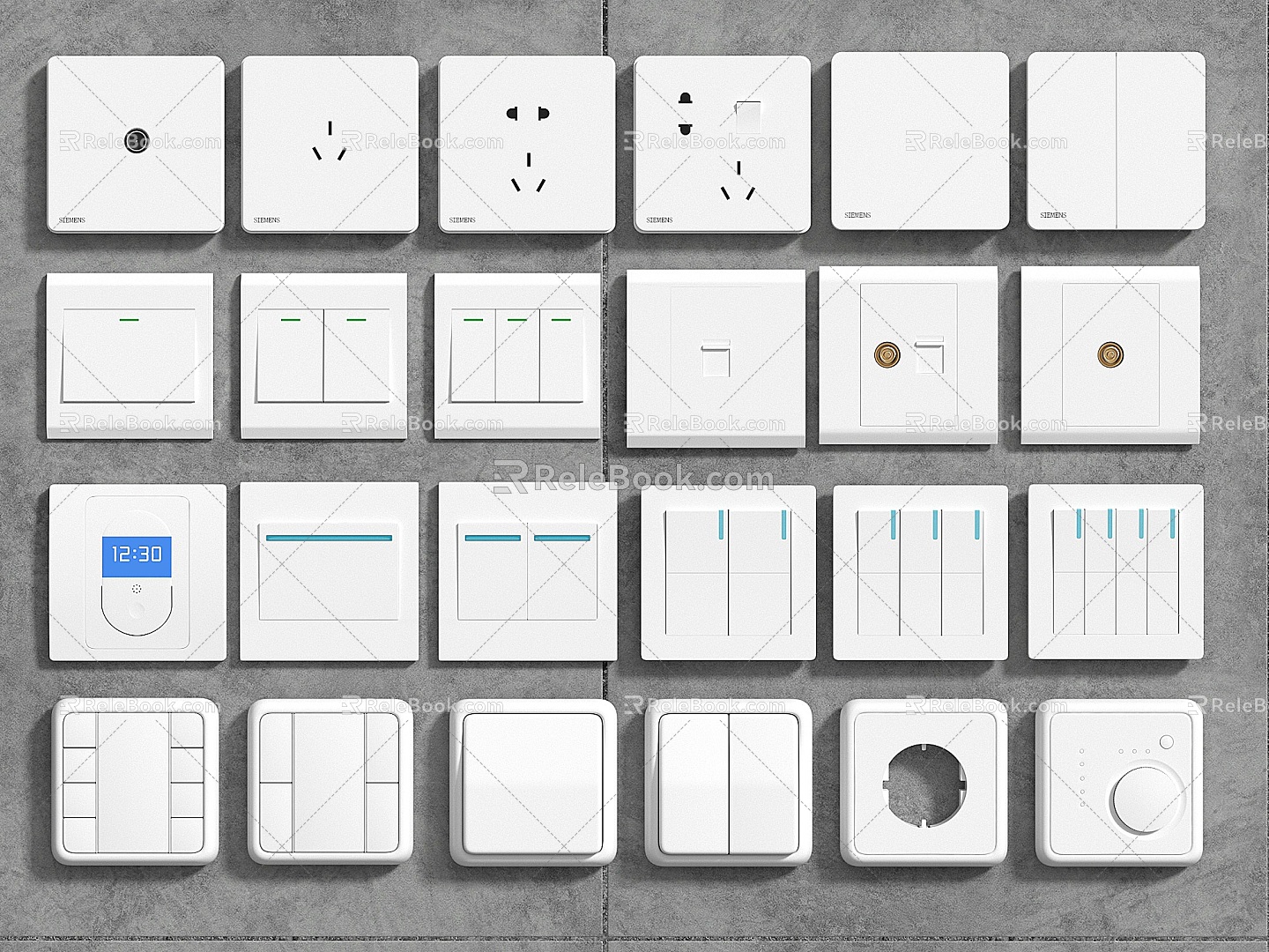 Modern switch socket panel 3d model