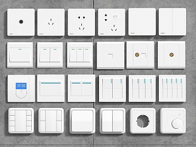 Modern switch socket panel 3d model