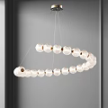 Modern Circular Chandelier Featuring Transparent Spherical Bulbs For Stylish Interior 3d model