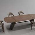 Modern Wooden Dining Table Set With Four Upholstered Chairs And Stylish Design