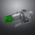 Heavy-duty Industrial Equipment Featuring Green Component And Silver Metal Body Mounting Bracket