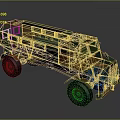 Military Wheeled Tank With Green And Brown Camouflage Paint And Windows