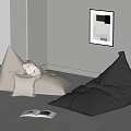 Cozy Bean Bag Chairs In Neutral Tones For Modern Living Room Interior With Soft Cushions