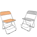 Orange and Gray Folding Leisure Chairs with Metal Frame and Comfortable Seat