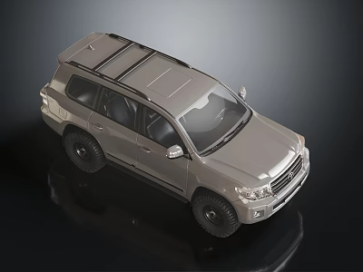 Silver SUV With Roof Rack Black Wheels And Rugged Exterior Design 3d model