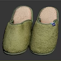 Green Fluffy Slippers With Pink Inner Soft Fleece Material For Comfortable Wear