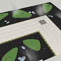 Garden Ornament Design With Green Irregular Lawn Shapes Circular Holes And Yellow Lights