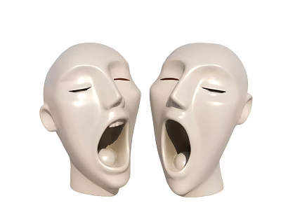 Head Ornaments House Silent Style Ornaments Decorations Art Crafts 3d model