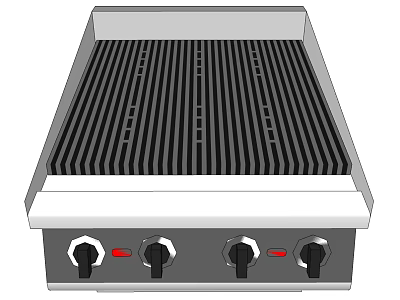 Stainless Steel Electric Griddle Kitchen Appliance With Control Knobs And Flat Cooking Surface 3d model