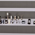 Various Styles of Outdoor Lights Neatly Arranged on Display Shelf