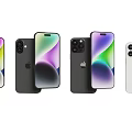 Latest iPhone Smartphone Models With Multiple Colors Camera Designs And Display Screens 3d model
