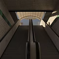 Modern Metro Station Covered Entrance With METRO Sign And Platform Access