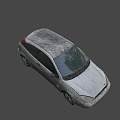 Wreckage of abandoned hatchback 3d model