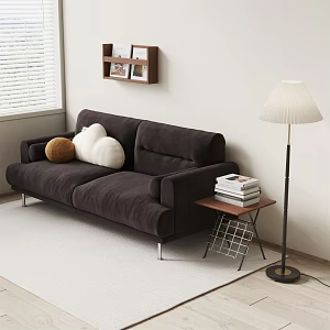 Modern double sofa side table combination 3d model