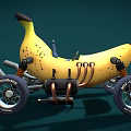 Creative Banana Shaped Toy Car With Blue Seat Wheels And Mechanical Parts