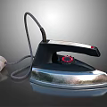 Classic Electric Iron With Black Handle Silver Base And Temperature Control Knob For Household Use
