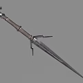 Medieval Style Sword With Metal Blade Wooden Hilt And Decorative Guard