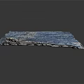 Wavy Blue And White Layered Garden Landscape Model With Textured Surface Design