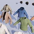 Different Types Of Clothes Featuring Coats Tops Pants Shoes And Hats