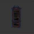 Elegant Vintage Wooden Bookcase With Carved Details Multiple Shelves And Decorative Top