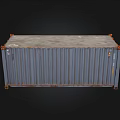 Shipping Container Building Single Gray Rusted Metal Unit Design Structure 3d model
