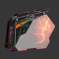 Modern High Performance PC Case With RGB Cooling Fans And Flame Pattern Design 3d model
