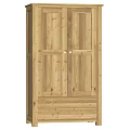 Light Wood Color Wooden Decorative Cabinet With Heart Patterned Doors And Drawers