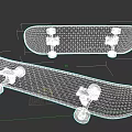 Pink Skateboard With Colorful Geometric Patterns Yellow Green White Design And Pink Wheels