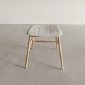 Modern Upholstered Stool With Stitched Seat And Light Wooden Legs For Home Decor