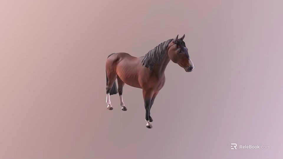 Durable High Quality Equestrian Sports Equipment For Brown Horse Riding Training 3d model 