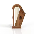Wooden Decorative Harp As Stylish Home Living Room Accessory With Ornate Design