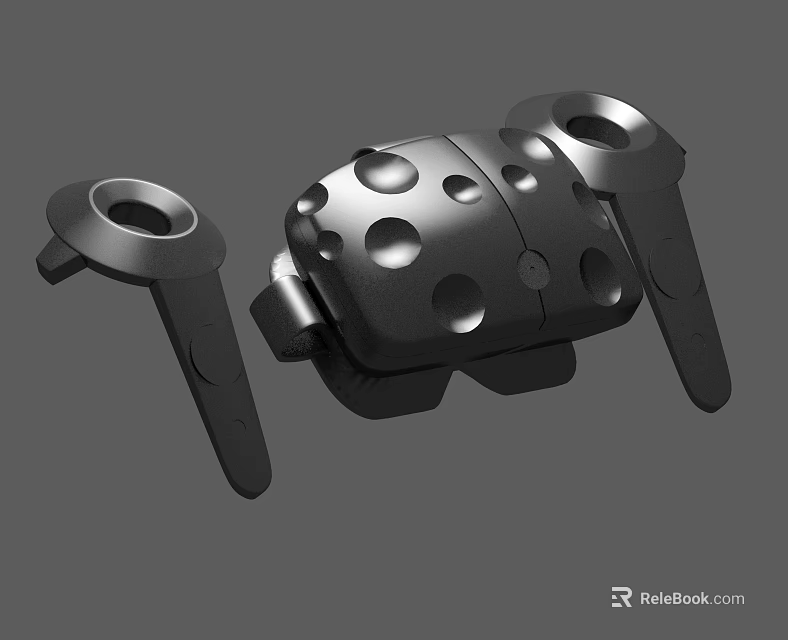 3D Model of Mechanical Metal Component With Holes and Connecting Parts 3d model 