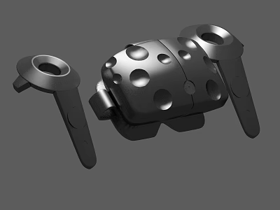 3D Model of Mechanical Metal Component With Holes and Connecting Parts 3d model