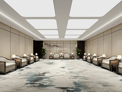 New Chinese Reception Room VIP Room 3d model