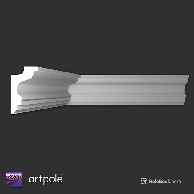 White Layered Decorative Molding With Elegant Design For Home Interior Decoration 3d model 