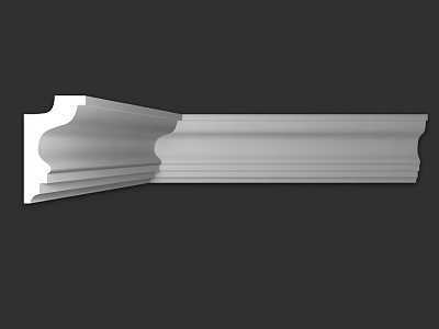 White Layered Decorative Molding With Elegant Design For Home Interior Decoration 3d model