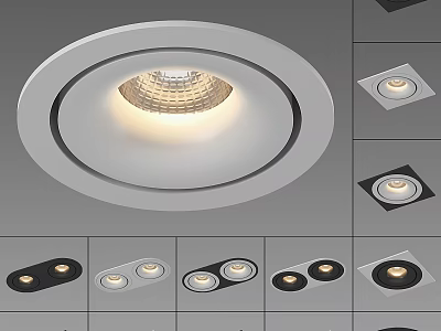 Modern Recessed Downlights And Spotlights With Various Shapes For Home Lighting 3d model