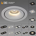 Modern Recessed Downlights And Spotlights With Various Shapes For Home Lighting