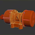 Red Industrial Vibrating Motor With Metal Housing And Sturdy Base