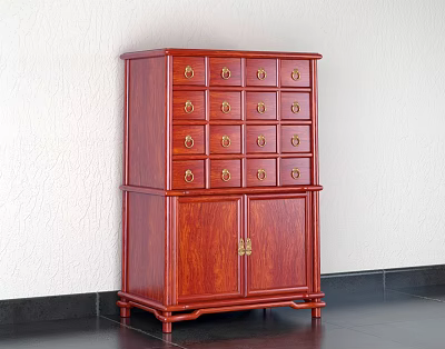 Chinese Medicine Cabinet Tea Cabinet Side Cabinet Decorative Cabinet Redwood Ming Style Furniture 3d model