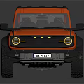 Orange Off Road SUV with Black Roof Rugged Tires and Modern Front Styling